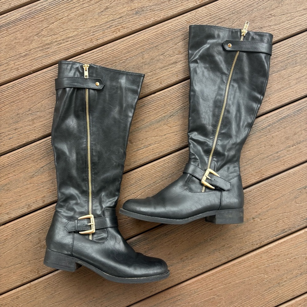 Target Black and Gold under the Knee Boots